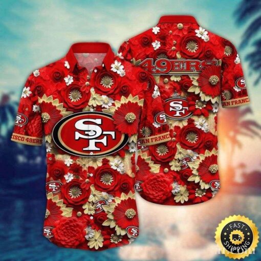 Faithful Blossoms San Francisco 49ers Hawaiian Shirt