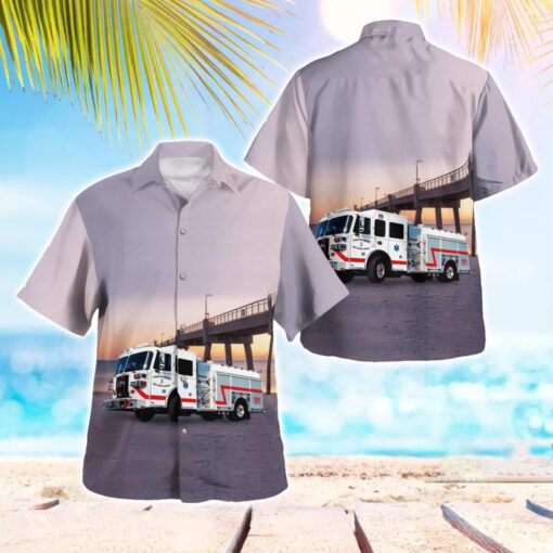 Florida, Ocean City-Wright Fire Control District Aloha Hawaiian Shirt