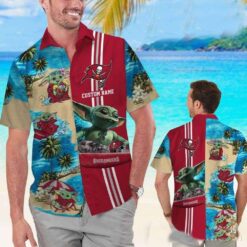 Funny Baby Yoda’s Beach Vacation Tampa Bay Buccaneers Hawaiian Shirt