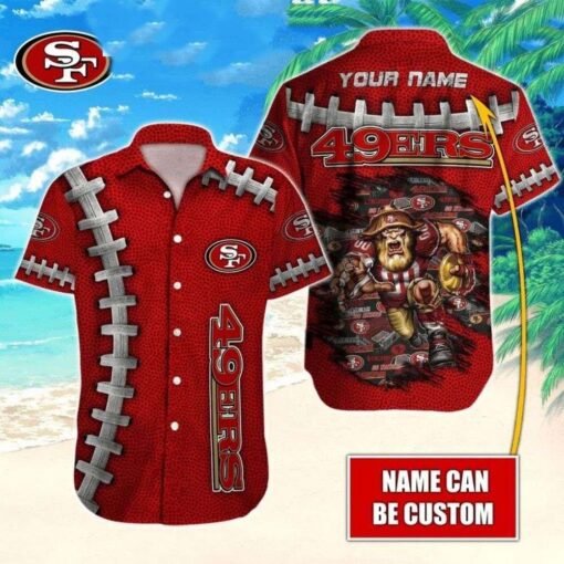 Gridiron Glory 49ers Customizable Jersey Hawaiian Shirt