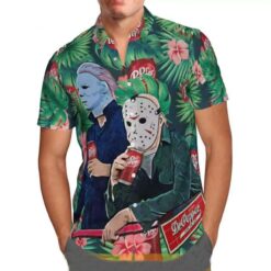 Halloween Michael Myers Vs Jason With Dr Pepper Beer Funny Hawaiian Shirt