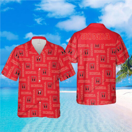 Honda Car Racing Brand Island Logo 3D Hawaiian Shirt For Summer