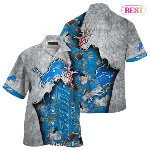 HOT TREND Detroit Lions NFL Hawaiian Shirt Tropical Print Sumer Gift For Fans