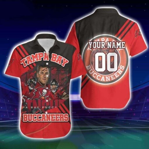 Iconic Red Surge – Custom Buccaneers Player Hawaiian Shirt