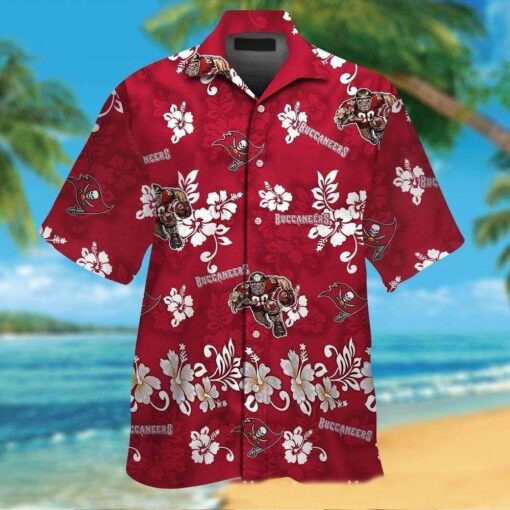 Island Touchdown – Buccaneers Floral Crest Hawaiian Shirt