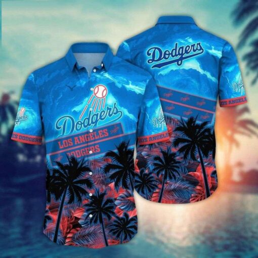 LA Dodgers Palm Sunset Ombre Hawaiian Shirt – Major League Serenity