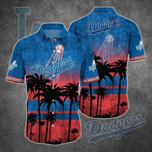 LA Dodgers Sunset Palms MLB Hawaiian Shirt – Evening Glow Edition