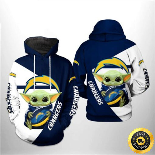 Los Angeles Chargers NFL Baby Yoda Team 3D Hoodie All Over Print