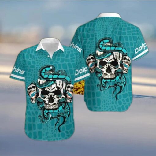 Miami Dolphins Snake And Skull Octopus Hawaiian Shirt Gift For Halloween