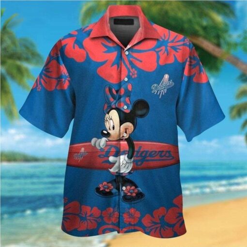 Minnie Mouse Hibiscus Delight – Dodgers Hawaiian Shirt Edition