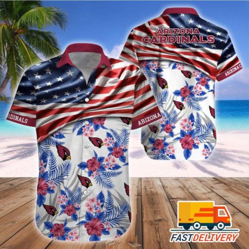 NFL Arizona Cardinals Hawaiian Shirt Flag Us Style Gift For Fans Football Lover