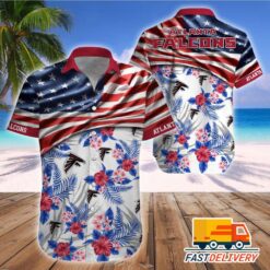 NFL Atlanta Falcons Hawaiian Shirt Flag Us Style Gift For Fans Football Lover