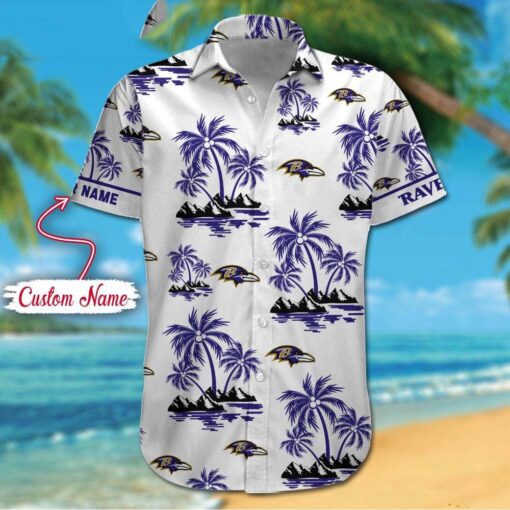 NFL Baltimore Ravens Palm Tree Tropical Summer Hawaiian Shirt