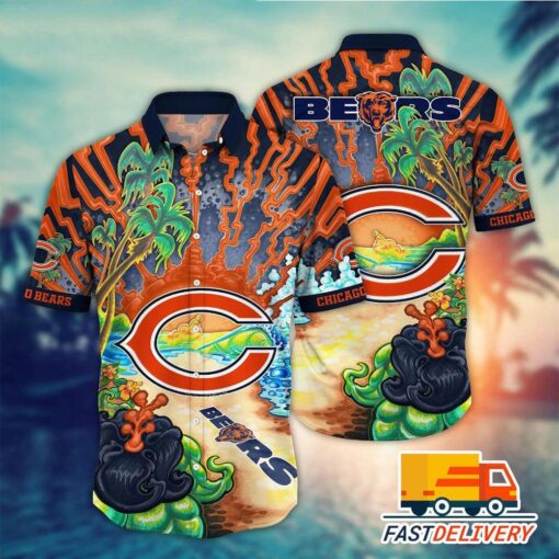 NFL Chicago Bears Hawaiian Shirt Style Beach Gift For Fans Football Lover