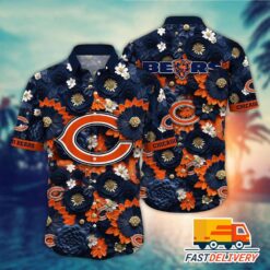 NFL Chicago Bears Hawaiian Shirt Style Full Flower Gift For Fans Football Lover