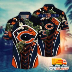 NFL Chicago Bears Hawaiian Shirt Style Tropical Forest Gift For Fans Football Lover