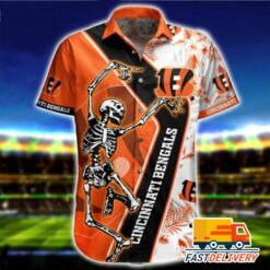 NFL Cincinnati Bengals Hawaiian Shirt Dance With Death Gift For Fans Football Lover