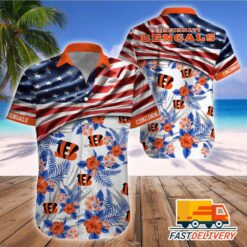 NFL Cincinnati Bengals Hawaiian Shirt Flag Us Style Gift For Fans Football Lover