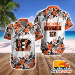 NFL Cincinnati Bengals Hawaiian Shirt Style Big Flower Gift For Fans Football Lover