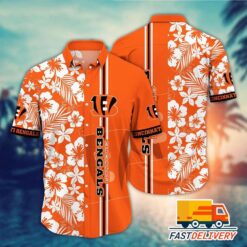 NFL Cincinnati Bengals Hawaiian Shirt Style Half Flower Gift For Fans Football Lover