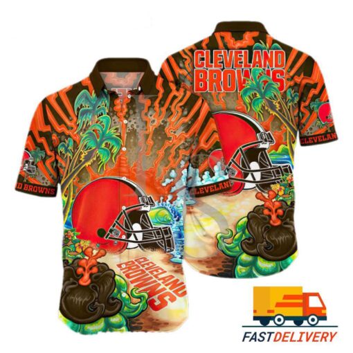 NFL Cleveland Browns Hawaiian Shirt Beach Gift For Fans Football Lover