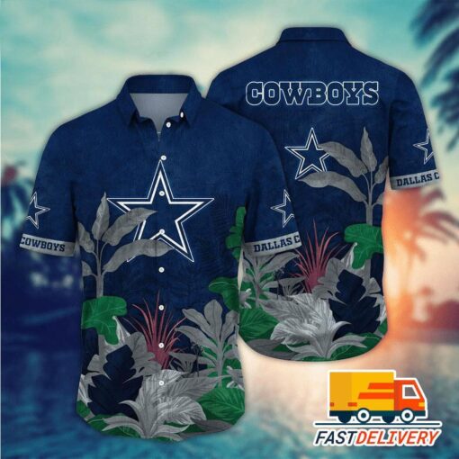 NFL Dallas Cowboys Hawaiian Shirt Style Tropical Tree Gift For Fans Football Lover