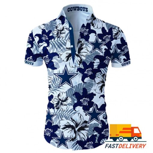 NFL Dallas Cowboys Hawaiian Shirt Tropical Flower For Fans1