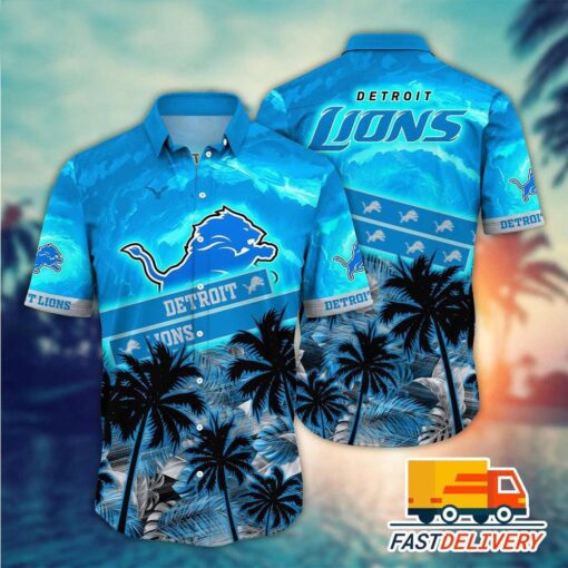 NFL Detroit Lions Hawaiian Shirt Coconut Island Gift For Fans Football Lover