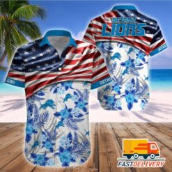 NFL Detroit Lions Hawaiian Shirt Flag Us Style Gift For Fans Football Lover