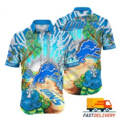 NFL Detroit Lions Hawaiian Shirt Island Tropical Gift For Fans Football Lover