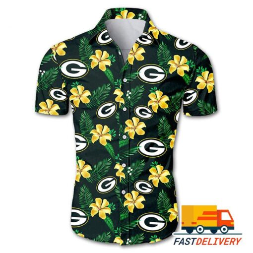 NFL Green Bay Packers Hawaiian Shirt Flower Gift For Fans Football Lover