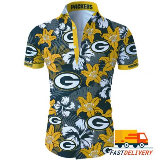 NFL Green Bay Packers Hawaiian Shirt Tropical Flower For Fans1