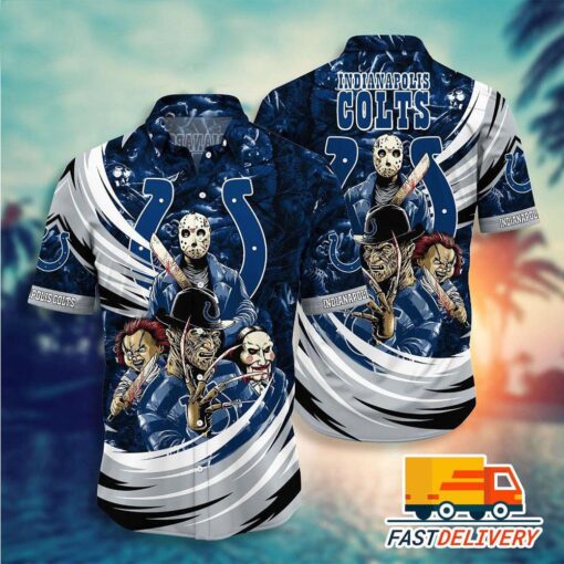 NFL Indianapolis Colts Hawaiian Shirt Halloween Horror Gift For Fans Football Lover