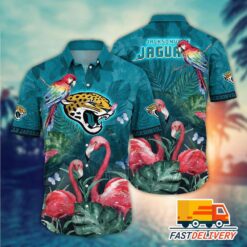 NFL Jacksonville Jaguars Hawaiian Shirt Flamingo Gift For Fans Football Lover