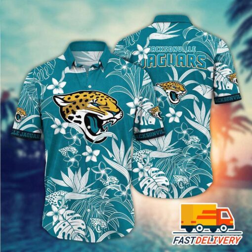 NFL Jacksonville Jaguars Hawaiian Shirt Tropical Tree Gift For Fans Football Lover