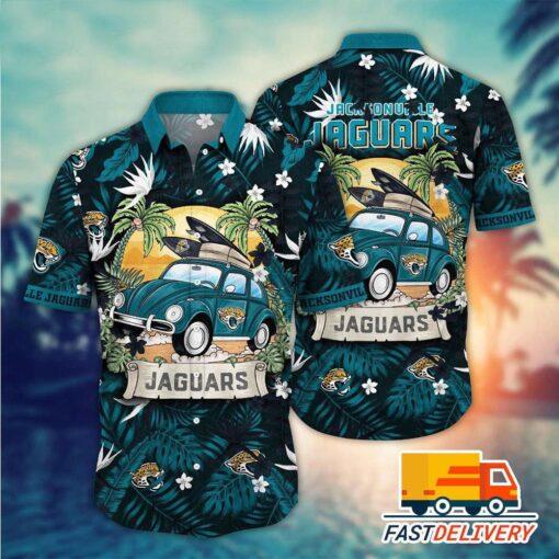 NFL Jacksonville Jaguars Hawaiian Shirt Tropical Vacation Gift For Fans Football Lover