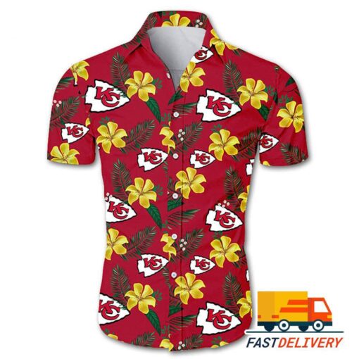 NFL Kansas City Chiefs Hawaiian Shirt Flower Gift For Fans Football Lover