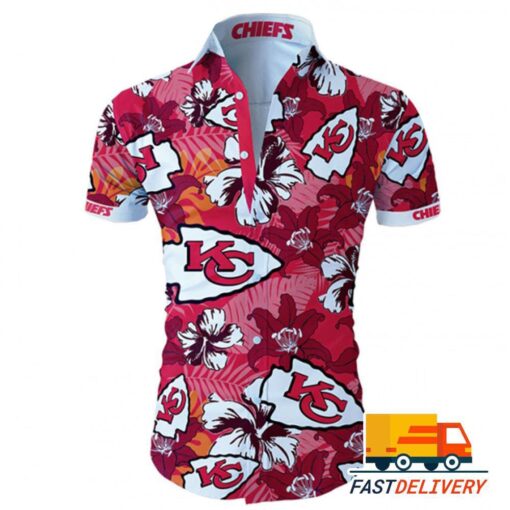 NFL Kansas City Chiefs Hawaiian Shirt Tropical Flower For Fans1