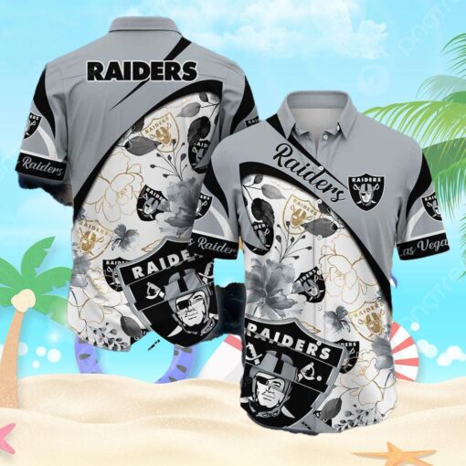 NFL Las Vegas Raiders Hawaiian Shirt Big Logo Gift For Fans Football Lover