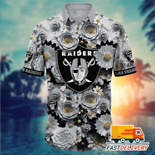 NFL Las Vegas Raiders Hawaiian Shirt Full Flower Gift For Fans Football Lover