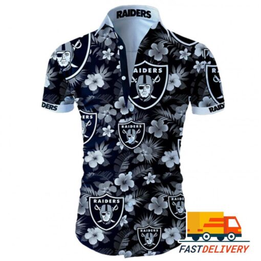 NFL Las Vegas Raiders Hawaiian Shirt Tropical Flower For Fans1