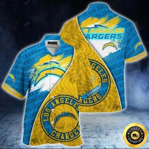 Nfl Los Angeles Chargers Blue Gold Hawaiian Shirt