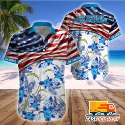 NFL Los Angeles Chargers Hawaiian Shirt Flag Us Style Gift For Fans Football Lover