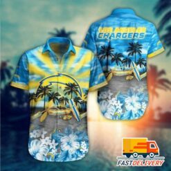 NFL Los Angeles Chargers Hawaiian Shirt Sunlight Gift For Fans Football Lover