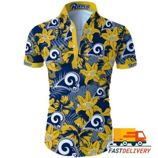 NFL Los Angeles Rams Hawaiian Shirt Tropical Flower For Fans1