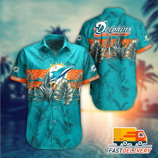 NFL Miami Dolphins Hawaiian Shirt Tropical Gift For Fans Football Lover