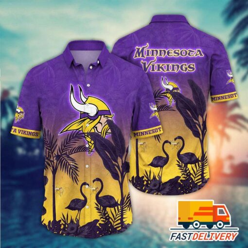 NFL Minnesota Vikings Hawaiian Shirt Flamingo Gift For Fans Football Lover