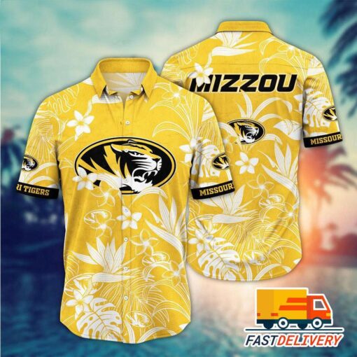 NFL Missouri Tigers Hawaiian Shirt Tropical Flower Gift For Fans Football Lover