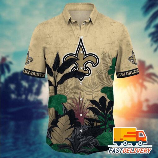 NFL New Orleans Saints Hawaiian Shirt Tropical Tree Gift For Fans Football Lover