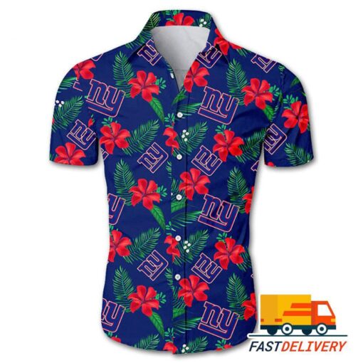 NFL New York Giants Hawaiian Shirt Flower Gift For Fans Football Lover